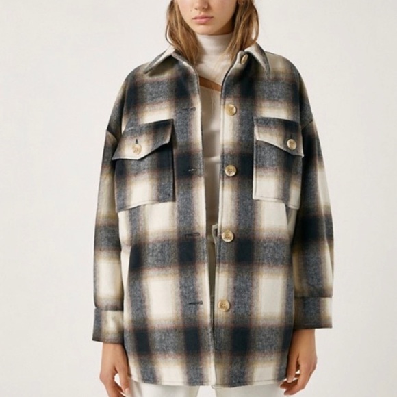 Pull&Bear | Oversized Plaid Jacket - Picture 4 of 12